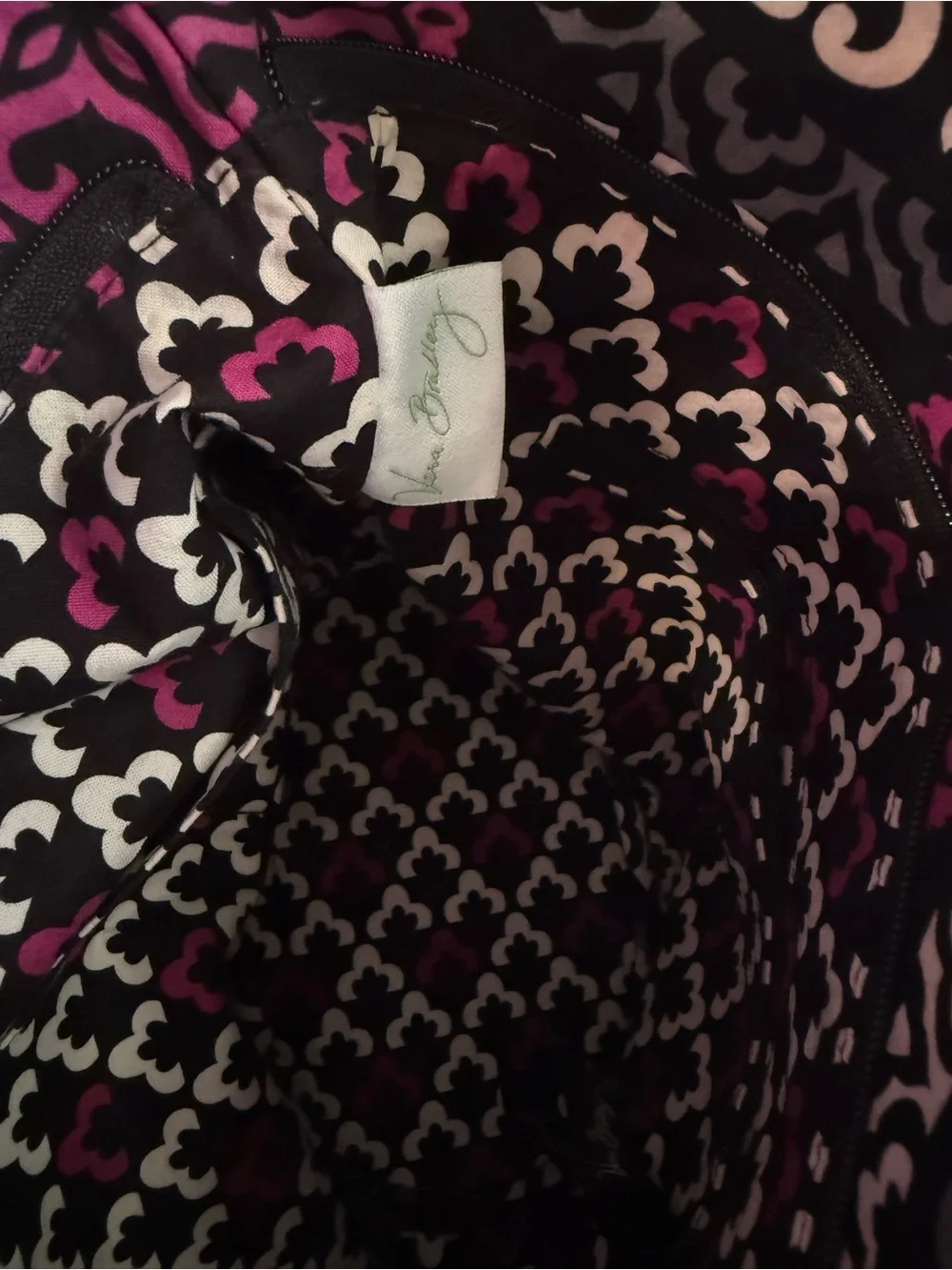 Vera Bradley Black, Canterberry Magenta Quilted Shoulder Bag